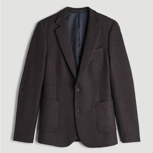 Men's Classic Checkered Blazer - Black and Brown